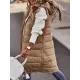 Buttoned Drawstring Keep Warm Solid Color Split-Joint Zipper Hooded Sleeveless Vest Outerwear Padded Coat Buttoned Drawstring Keep Warm Solid Color Split-Joint Zipper Hooded Sleeveless Vest Outerwear Padded Coat