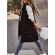 Buttoned Drawstring Keep Warm Solid Color Split-Joint Zipper Hooded Sleeveless Vest Outerwear Padded Coat Buttoned Drawstring Keep Warm Solid Color Split-Joint Zipper Hooded Sleeveless Vest Outerwear Padded Coat