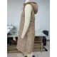 Buttoned Drawstring Keep Warm Solid Color Split-Joint Zipper Hooded Sleeveless Vest Outerwear Padded Coat Buttoned Drawstring Keep Warm Solid Color Split-Joint Zipper Hooded Sleeveless Vest Outerwear Padded Coat