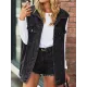 Buttoned Drawstring Pockets Split-Joint Loose Sleeveless Polo Vest Outerwear Buttoned Drawstring Pockets Split-Joint Loose Sleeveless Polo Vest Outerwear