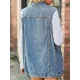 Buttoned Drawstring Pockets Split-Joint Loose Sleeveless Polo Vest Outerwear Buttoned Drawstring Pockets Split-Joint Loose Sleeveless Polo Vest Outerwear