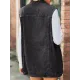 Buttoned Drawstring Pockets Split-Joint Loose Sleeveless Polo Vest Outerwear Buttoned Drawstring Pockets Split-Joint Loose Sleeveless Polo Vest Outerwear
