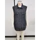 Buttoned Drawstring Pockets Split-Joint Loose Sleeveless Polo Vest Outerwear Buttoned Drawstring Pockets Split-Joint Loose Sleeveless Polo Vest Outerwear