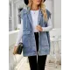 Buttoned Detachable Hooded Pockets Split-Joint Loose Sleeveless Lapel Collar Vest Outerwear Buttoned Detachable Hooded Pockets Split-Joint Loose Sleeveless Lapel Collar Vest Outerwear
