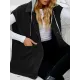 Buttoned Detachable Hooded Pockets Split-Joint Loose Sleeveless Lapel Collar Vest Outerwear Buttoned Detachable Hooded Pockets Split-Joint Loose Sleeveless Lapel Collar Vest Outerwear