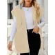 Buttoned Detachable Hooded Pockets Split-Joint Loose Sleeveless Lapel Collar Vest Outerwear Buttoned Detachable Hooded Pockets Split-Joint Loose Sleeveless Lapel Collar Vest Outerwear