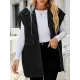 Buttoned Detachable Hooded Pockets Split-Joint Loose Sleeveless Lapel Collar Vest Outerwear Buttoned Detachable Hooded Pockets Split-Joint Loose Sleeveless Lapel Collar Vest Outerwear