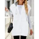 Buttoned Detachable Hooded Pockets Split-Joint Loose Sleeveless Lapel Collar Vest Outerwear Buttoned Detachable Hooded Pockets Split-Joint Loose Sleeveless Lapel Collar Vest Outerwear