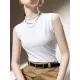 Solid Color Split-Joint Plus Size Skinny Mock Neck Vest Top