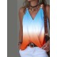 Gradient Split-Joint Sleeveless V-Neck Vest Top Gradient Split-Joint Sleeveless V-Neck Vest Top