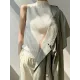 Solid Color Skinny Sleeveless High-Neck Vest Top Knitwear Solid Color Skinny Sleeveless High-Neck Vest Top Knitwear