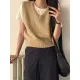 Solid Color Loose Sleeveless V-Neck Vest Top Solid Color Loose Sleeveless V-Neck Vest Top