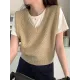 Solid Color Loose Sleeveless V-Neck Vest Top Solid Color Loose Sleeveless V-Neck Vest Top