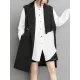 Asymmetric Pockets Tied Sleeveless Notched Collar Vest Outerwear Asymmetric Pockets Tied Sleeveless Notched Collar Vest Outerwear