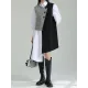 Asymmetric Buttoned Houndstooth Sleeveless Vest Outerwear Asymmetric Buttoned Houndstooth Sleeveless Vest Outerwear