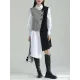 Asymmetric Buttoned Houndstooth Sleeveless Vest Outerwear Asymmetric Buttoned Houndstooth Sleeveless Vest Outerwear