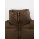 Skinny Sleeveless Solid Color Zipper Stand Collar Padded Vest Vest Top