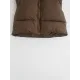 Skinny Sleeveless Solid Color Zipper Stand Collar Padded Vest Vest Top