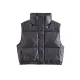 Drawstring Elasticity Solid Color Split-Joint Zipper Skinny Sleeveless Stand Collar Padded Vest Drawstring Elasticity Solid Color Split-Joint Zipper Skinny Sleeveless Stand Collar Padded Vest