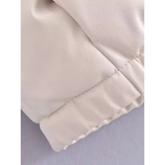 Drawstring Elasticity Solid Color Split-Joint Zipper Skinny Sleeveless Stand Collar Padded Vest Drawstring Elasticity Solid Color Split-Joint Zipper Skinny Sleeveless Stand Collar Padded Vest