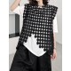 Hollow Solid Color Split-Joint Irregular Clipping Loose Round-Neck Vest Top Hollow Solid Color Split-Joint Irregular Clipping Loose Round-Neck Vest Top