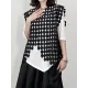 Hollow Solid Color Split-Joint Irregular Clipping Loose Round-Neck Vest Top Hollow Solid Color Split-Joint Irregular Clipping Loose Round-Neck Vest Top