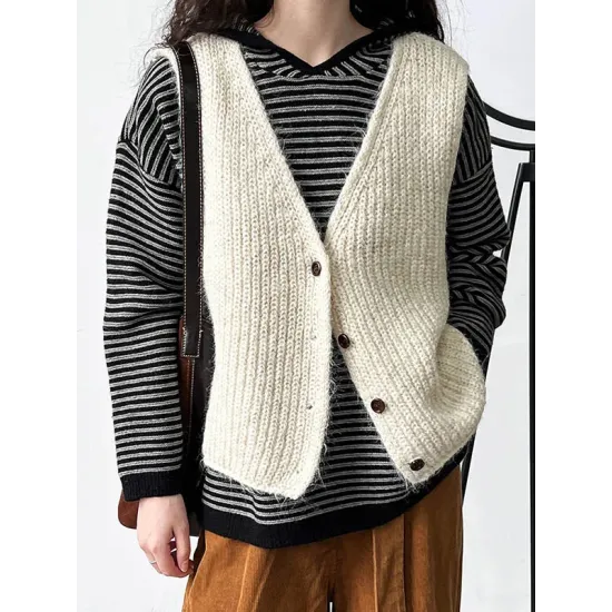 Split-Joint Loose Sleeveless V-Neck Vest Top Split-Joint Loose Sleeveless V-Neck Vest Top