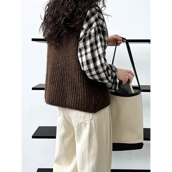 Split-Joint Loose Sleeveless V-Neck Vest Top Split-Joint Loose Sleeveless V-Neck Vest Top