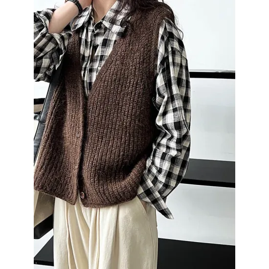 Split-Joint Loose Sleeveless V-Neck Vest Top Split-Joint Loose Sleeveless V-Neck Vest Top