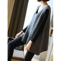 Casual V-Neck Knitting Vest
