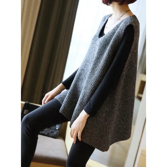 Casual V-Neck Knitting Vest Casual V-Neck Knitting Vest