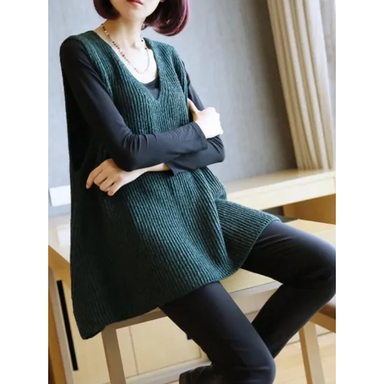 Casual V-Neck Knitting Vest Casual V-Neck Knitting Vest