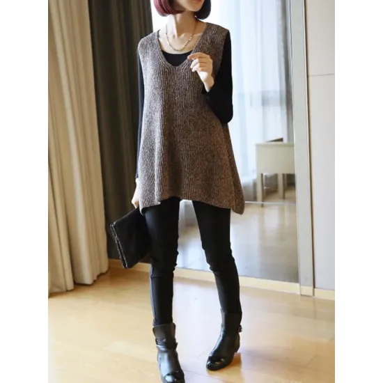 Casual V-Neck Knitting Vest Casual V-Neck Knitting Vest