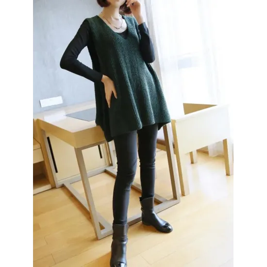 Casual V-Neck Knitting Vest Casual V-Neck Knitting Vest