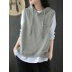 Artistic Retro Solid Hooded Vest Artistic Retro Solid Hooded Vest