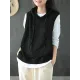 Artistic Retro Solid Hooded Vest Artistic Retro Solid Hooded Vest