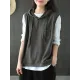 Artistic Retro Solid Hooded Vest Artistic Retro Solid Hooded Vest