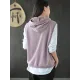 Artistic Retro Solid Hooded Vest Artistic Retro Solid Hooded Vest