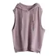 Artistic Retro Solid Hooded Vest Artistic Retro Solid Hooded Vest