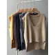 Knitting Irregularity Solid V-Neck Vest Knitting Irregularity Solid V-Neck Vest