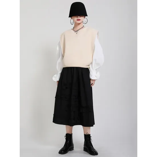 Urban Black&Apricot Knitting Vest Urban Black&Apricot Knitting Vest
