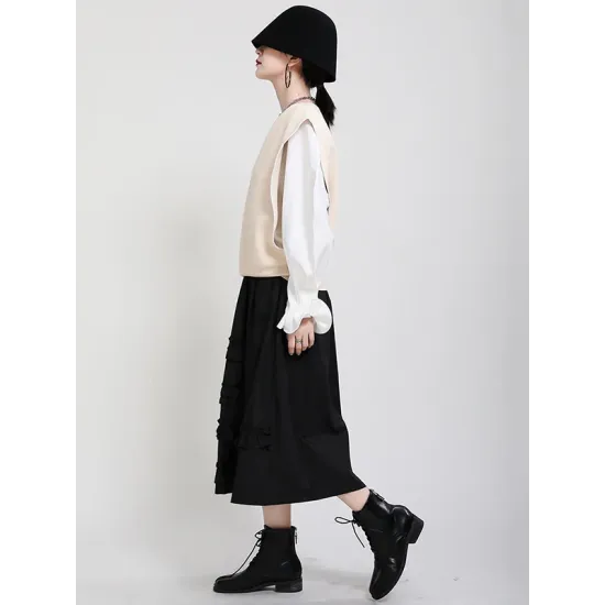 Urban Black&Apricot Knitting Vest Urban Black&Apricot Knitting Vest