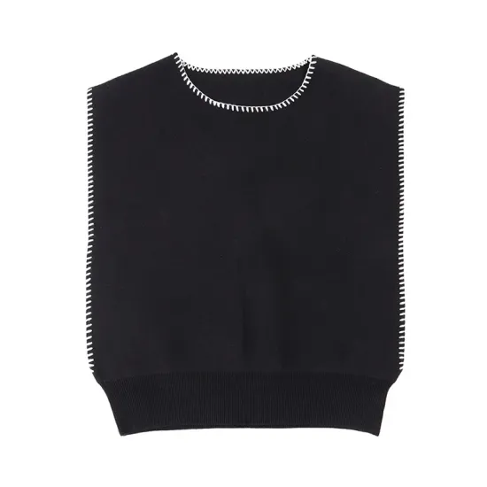 Urban Black&Apricot Knitting Vest Urban Black&Apricot Knitting Vest