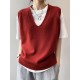 Simple 9 Colors V-Neck Loose Sleeveless Vest Simple 9 Colors V-Neck Loose Sleeveless Vest