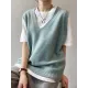 Simple 9 Colors V-Neck Loose Sleeveless Vest Simple 9 Colors V-Neck Loose Sleeveless Vest