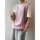 Simple 9 Colors V-Neck Loose Sleeveless Vest Simple 9 Colors V-Neck Loose Sleeveless Vest