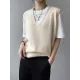 Simple 9 Colors V-Neck Loose Sleeveless Vest Simple 9 Colors V-Neck Loose Sleeveless Vest