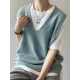 Simple 9 Colors V-Neck Loose Sleeveless Vest Simple 9 Colors V-Neck Loose Sleeveless Vest