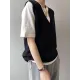 Simple 9 Colors V-Neck Loose Sleeveless Vest Simple 9 Colors V-Neck Loose Sleeveless Vest