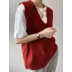 Simple 9 Colors V-Neck Loose Sleeveless Vest Simple 9 Colors V-Neck Loose Sleeveless Vest